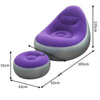 Canapé gonflable d'extérieur avec repose-pieds gonflable, chaise en PVC, idéal pour le camping familial en plein air, chaise longue pliable