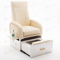 Fauteuil de pédicure spa de luxe moderne avec cuvette de bain de pieds amovible, sans plomberie, pour salon de manucure et massage des pieds