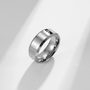Norse Mythology Viking Script <b>Tungsten</b> Steel Ring With Runes Unisex Jewelry Gift Black 8mm - Product Image 4