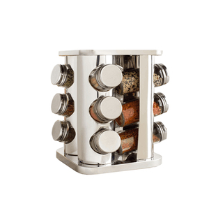 Portaspezie rotante in acciaio inossidabile con 12 vasetti di bottiglie di <span class=keywords><strong>vetro</strong></span> - Product Image 1