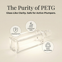 Tube carré de 10 ml en PETG pour brillant à lèvres, transparent, vide, en plastique ABS avec grand applicateur, pour marque privée, vente en gros en usine