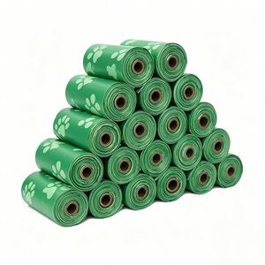 Bolsas para excremento de perro con diseño de huella, biodegradables, ecológicas, con control de olor moderado para la eliminación de desechos de mascotas. - Product Image 1