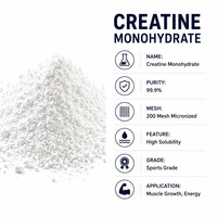 LCHBIO Fabrikası Toplu Bitkisel Ekstrakt Kreatin Monohidrat Tozu %99,5 200 Mesh 6020-87-7 Sağlık Gıda Sınıfı Sporcu Besinleri