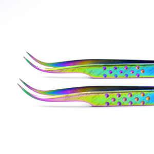 Gran oferta, pinzas para pestañas, extensiones de pestañas con punta de fibra con pinzas de extensión de pestañas de 90 grados, herramientas de belleza de acero inoxidable de alta calidad - Product Image 5