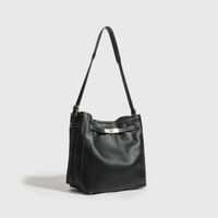Sac à main de luxe 2026 avec bandoulière réglable en cuir PU Litchi, sac seau grande capacité pour femme