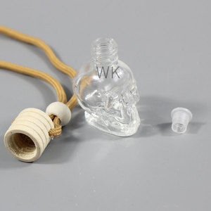 8ml Empty <strong>Skull</strong> Head Shaped Perfume <strong>Glass</strong> <strong>Bottle</strong> Car Perfume Diffuser Crystal Aromatherapy <strong>Bottle</strong> With Hanging Rope - Product Image 3