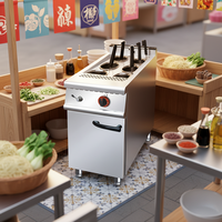 Cuiseur à pâtes professionnel à gaz 6 paniers en acier inoxydable 304 avec base armoire pour cuisine de restaurant