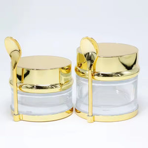 Envase de Vidrio Cosmético de Lujo de 30 ml, 50 ml, 80 ml, Tarro de Crema Facial para el Cuidado de la Piel con Base Dorada y Cuchara - Product Image 3