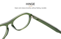 Montures de lunettes en acétate vert foncé au design rétro classique, lunettes optiques OEM pour hommes et femmes