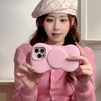 Coque de protection en silicone antichoc avec nœud rose mignon pour filles, pour 14 15 16 Pro Max