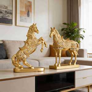 Mystic Arts Horse Zodiac Ornament Resin Sculpture Modern Decor For Living Room Office <b>Desk</b> Gift - Product Image 2