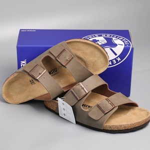 Sandalias Birkenstock Estilo <span class=keywords><strong>Arizona</strong></span> de Cuero Aceitado con Doble Hebilla y Corcho, Unisex, con Soporte de Arco, Transpirables, Calzado de Verano - Product Image 1