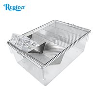 Kandang Ternak Eksperimental Repteer PC Rectangle Push-Up Closure untuk Tupai Terbang, Gerbil, Hamster, Kandang Transparan Putih