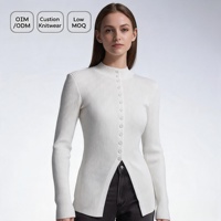 Pull-over à manches longues pour femme, style coréen, respirant, anti-rides, coupe ajustée, tricot de luxe personnalisé, OEM ODM