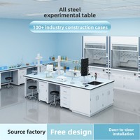 Banco de Laboratorio de Estructura Totalmente de Acero, Banco de Trabajo Personalizado para Laboratorio de Química, Hospital, Escuela, Planificación de Laboratorios, Diseño, Solución Integral