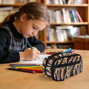 Pochette de papeterie personnalisée avec imprimé Puakenikeni, avec fermeture éclair, pochette scolaire, étui à crayons, design pour enfants, organisateur d'accessoires essentiels pour le sac à dos scolaire - Product Image 1