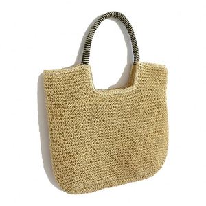 Mini Bolso de Compras Mexicano Samoano, Estera Tejida de Paja, Diseño <span class=keywords><strong>Pergamino</strong></span>, Carteras de Paja Tejida, Terciopelo Vintage - Product Image 1