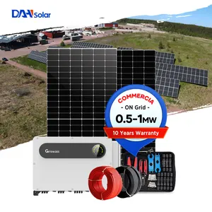 Sistem tenaga surya grid on off komersial 1000kW 1mw dengan panel surya dan inverter