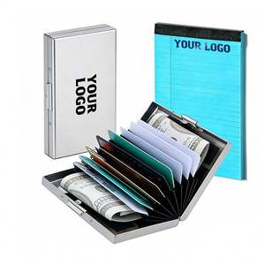 Porte-cartes d'identité professionnel personnalisé avec logo imprimé au laser, design tendance, pour vente en gros, cadeau promotionnel, étui pour cartes de crédit - Product Image 1