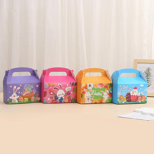 Caja de Papel Blanca con Asa y Diseño de Conejito de Pascua para Guardar Dulces y Chocolates, Caja de Regalo para Fiestas - Product Image 1