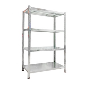 4 Tier Giá Rẻ Ánh Sáng Duty Rack Kim Loại Kẽm Mạ Lưu Trữ Kệ Mạ Kẽm Góc Rãnh Sắt Kệ Cho Kho - Product Image 1