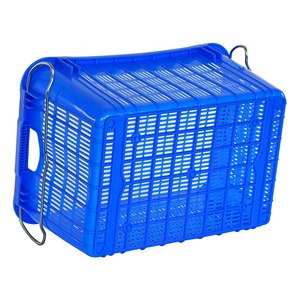 Lớn Heavy Duty HDPE Stackable nestable trái cây và rau quả thu hoạch di chuyển giỏ nhựa lưới thùng với thép xử lý - Product Image 5