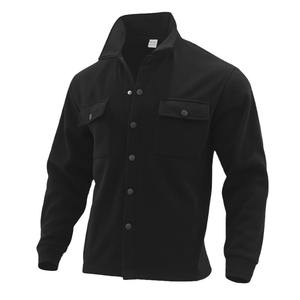 Chaqueta informal ajustada para hombre, negra, de manga larga, con bolsillos, para uso informal - Product Image 1