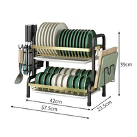 Égouttoir à vaisselle en métal antirouille à 3 niveaux, support de rangement pour vaisselle de cuisine avec égouttoir