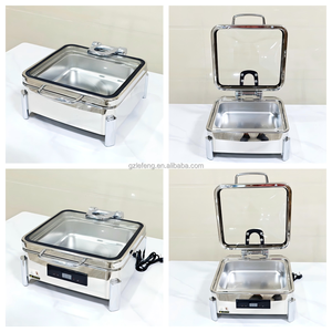 Yeni Model akıllı dokunmatik Panel elektrikli cam hidrolik gıda isıtıcı ile reşo büfe yemek ısıtıcısı Catering kullanımı için - Product Image 5