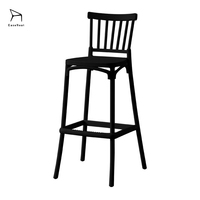 EaseNeat Chaises de bar modernes en plastique à bas prix empilables tabourets hauts à dos croisé noir comptoir pour salle à manger salon hôtel