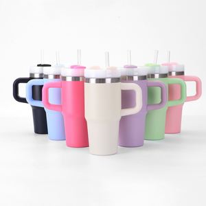 Gobelet isotherme pour enfants en acier inoxydable de 14 oz avec logo personnalisé, poignée, anti-fuite, design sportif pour le camping et les voyages - Product Image 4