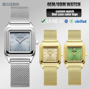 Reloj de Pulsera de Cuarzo para Mujer, Cuadrado, Simple, de Acero Inoxidable, Elegante y de Lujo, Venta al Por Mayor de Fábrica - Product Image 1