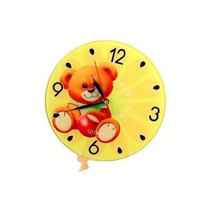 BL-27 Hot Selling 20*20cm Round Shape Blank Sublimation Printable Glass <b>Clock</b> - Product Image 1
