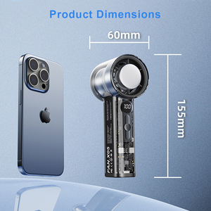 Ventilateur portable turbo à 100 vitesses réglables, 1200 mAh, avec affichage numérique de la vitesse du vent, en ABS, pour refroidissement semi-conducteur - Vente en gros - Product Image 6