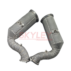200 celdas Catted Downpipe para <span class=keywords><strong>Audi</strong></span> <span class=keywords><strong>SQ7</strong></span> SQ8 RSQ8 Lamborghini URUS Porsche CAYENNE TURBO Bentley Bentayga 4,0 T <span class=keywords><strong>V8</strong></span> con agujeros OPF - Product Image 4