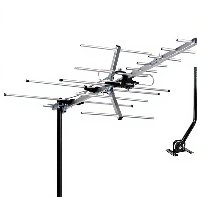 Five Star Indoor/Outdoor Yagi Satellite TV Antenna with 200 Mile Range HD 1080P Digital OTA Radio/FM Attic/Roof/Pole Mount