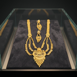 Wholesale 14K 18K 24K Micro Gold Plated Brass Rani Haar Popcorn Chain Necklaces Earrings Set Women's Floral Design Indian - Product Image 3