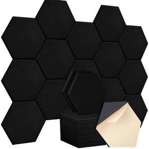Paneles de espuma insonorizados hexagonales modernos, paneles de madera acústicos autoadhesivos de alta densidad para estudios, diseño de moda - Product Image 1