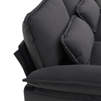 Sofá en Forma de U de Terciopelo Gris Europeo, 6 Plazas, Juego de Sofás Tapizados con Chaise Longue para Sala de Estar u Oficina