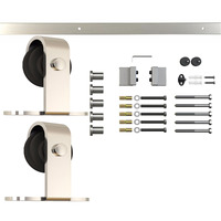 Kit de quincaillerie pour porte coulissante sans cadre de style grange, en acier inoxydable, avec vis d'installation et kit d'assemblage facile, prix usine