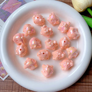 Color Electroplated Abs Bearing Straight Hole Beads <b>DIY</b> Mobile Phone Chain Bracelet Keychain <b>Accessories</b> Acrylic Beads Color - Product Image 2