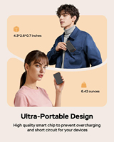 Batterie externe portable 10 000 mAh, station de charge pour la maison et la famille, approuvée par les compagnies aériennes, batterie compacte et fine pour les voyages, 1 chargeur de téléphone