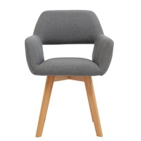 Livraison gratuite American Warehouse Stocked Restaurant fauteuil Simple lin tissu salle à manger chaise avec hêtre lot de 2