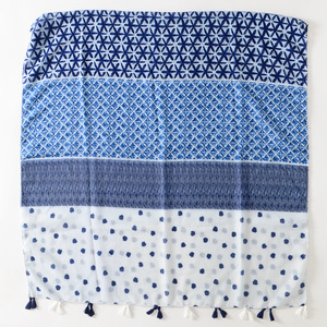 Sciarpa da viaggio da donna con stampa bianca <span class=keywords><strong>blu</strong></span> <span class=keywords><strong>dolce</strong></span> scialle da viaggio per protezione solare telo da mare Design decorativo stile tradizionale - Product Image 4