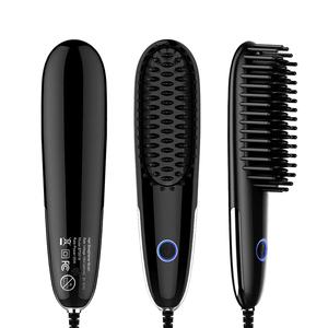 Mini Plastic Electric <strong>Beard</strong> Heated and Hair Straightener Comb Hair Straightening <strong>Brush</strong> - Product Image 2