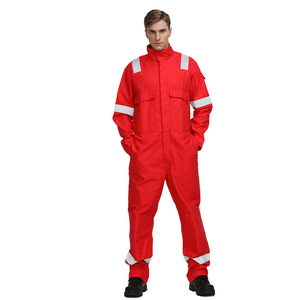 Nouvelle combinaison de travail ignifuge et antistatique en coton 240g, coupe classique, vêtements de sécurité réfléchissants pour l'industrie pétrolière et gazière - Product Image 1