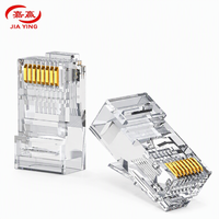 Connecteur RJ45 Cat6 UTP 8P8C plaqué or, fiche modulaire pour câble réseau Gigabit Ethernet, Jiaying Industries