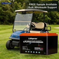 Batería LiFePO4 de 12.8V 300Ah de Ciclo Profundo para Carrito de Golf y Embarcaciones con Bluetooth IP67, 6000 Ciclos, Conector Anderson