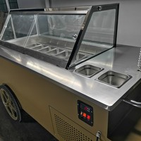 Congélateur d'affichage à chariot poussé à la main Gelato et gâteau de type combiné