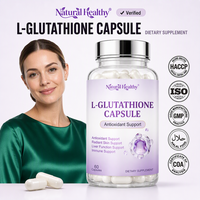 Capsules de glutathion naturelles OEM pour une absorption améliorée, soutien antioxydant, bien-être de la peau, capsules éclaircissantes pour la peau